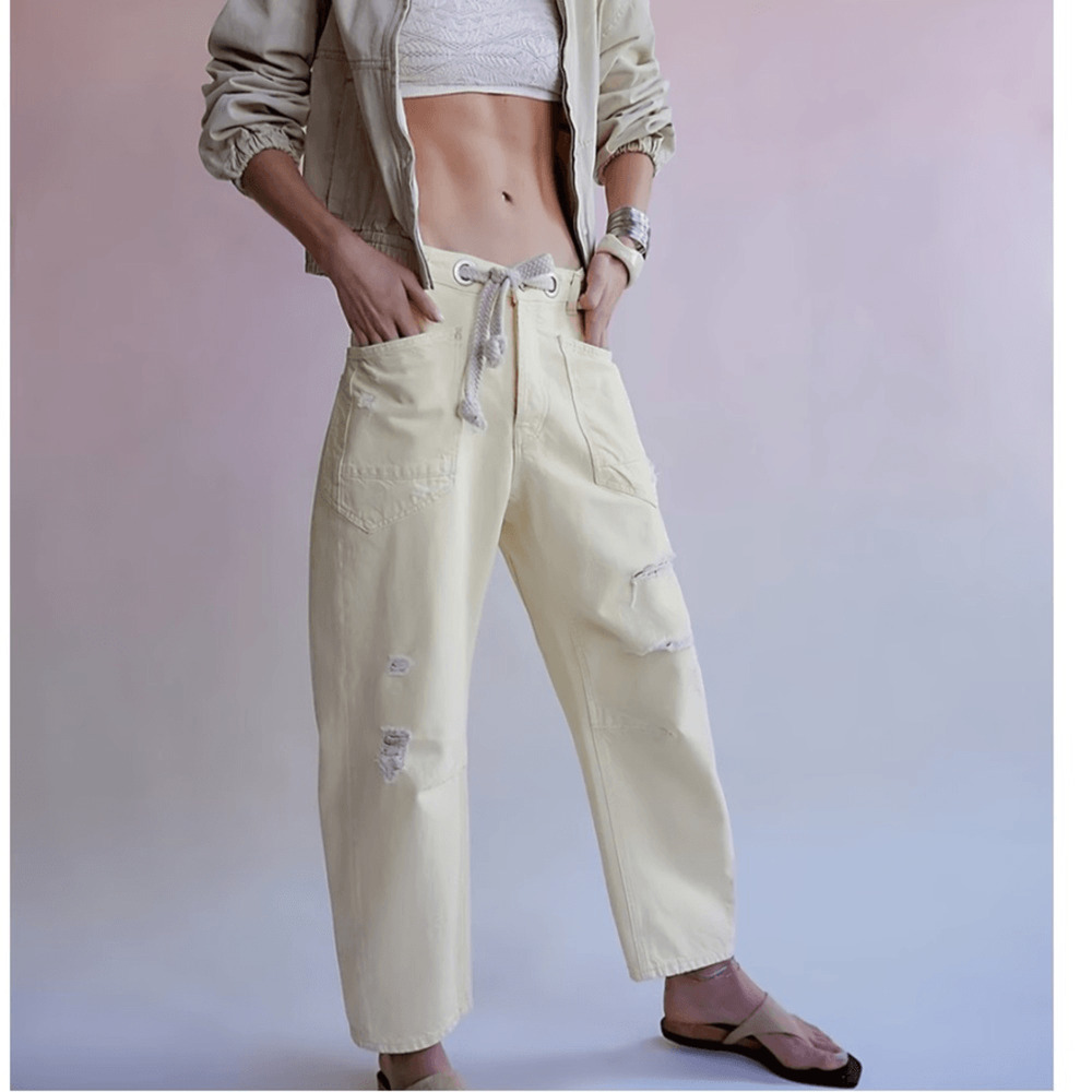 NEW !Boho Butter cargo barrel jean s m or l!